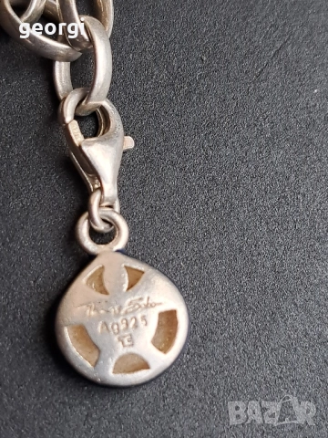 сребърна гривна Thomas sabo Charm club със 7 талисманчета , снимка 6 - Гривни - 52591368