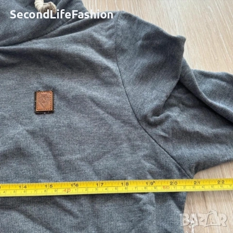 Дамски пуловер с качулка Naketano, размер S син с качулка, снимка 4 - Блузи с дълъг ръкав и пуловери - 53203219