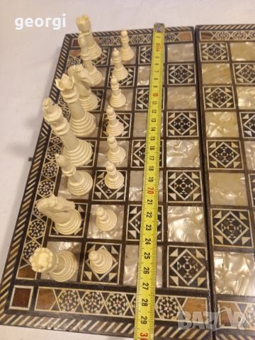 Сирийска седефена дъска за шах и табла, снимка 8 - Шах и табла - 45797386