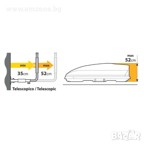 Телескопична стойка за монтаж на стена за автобокс багажник Nordrive, снимка 5 - Аксесоари и консумативи - 46550279