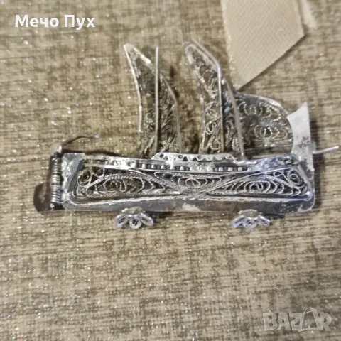 Сребърна миниатюра на стара римска галера - филигран, снимка 6 - Антикварни и старинни предмети - 49786236