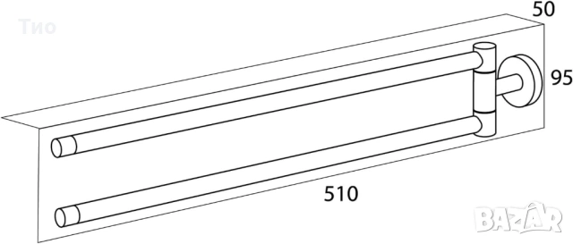 Закачалка за хавлия ножица Tiger Boston. С две подвижни рамена., снимка 5 - Закачалки - 53715598