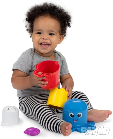 Сензорни чаши за подреждане Baby Einstein Ocean Explorers Opus's Stack & Stream, за деца над 3 месец, снимка 10 - Образователни игри - 52401683