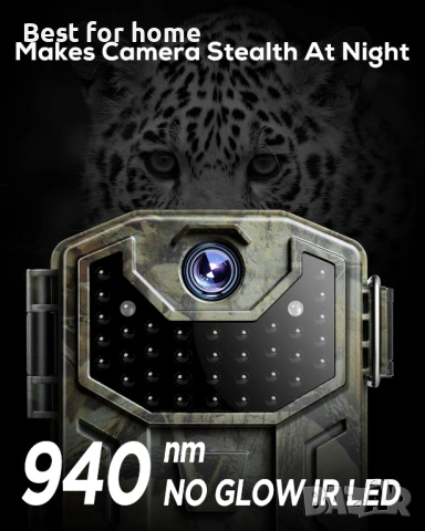 iZEEKER камера за проследяване, HD ловна камера с 940nm без подсветка, нощно виждане, снимка 2 - IP камери - 53664241