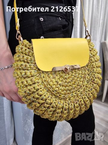 Ръчно плетена дамска чанта модел Орео, снимка 4 - Чанти - 45173551