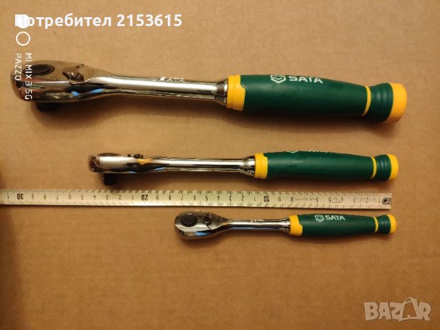 SATA сата 1/4 ,3/8 ,1/2  3 броя тресчотки 72зъба комплект , снимка 7 - Други инструменти - 51157758