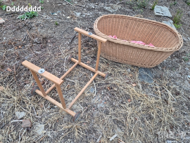 Стара Плетена бебешка кошара от 1935 г., снимка 8 - Антикварни и старинни предмети - 51776034