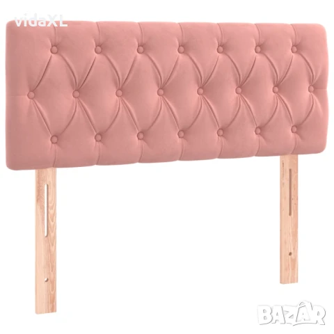 vidaXL Горна табла за легло, розова, 90x7x78/88 см, кадифе(SKU:346325), снимка 1