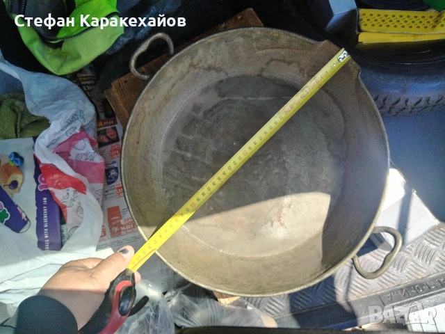 Стара бакърена тава. , снимка 4 - Антикварни и старинни предмети - 54246094