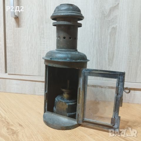 Стар газов фенер лампа, снимка 1 - Антикварни и старинни предмети - 46219073