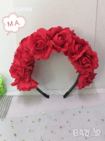 Обемна китка за глава, вариант 21, снимка 5 - Аксесоари за коса - 51724356