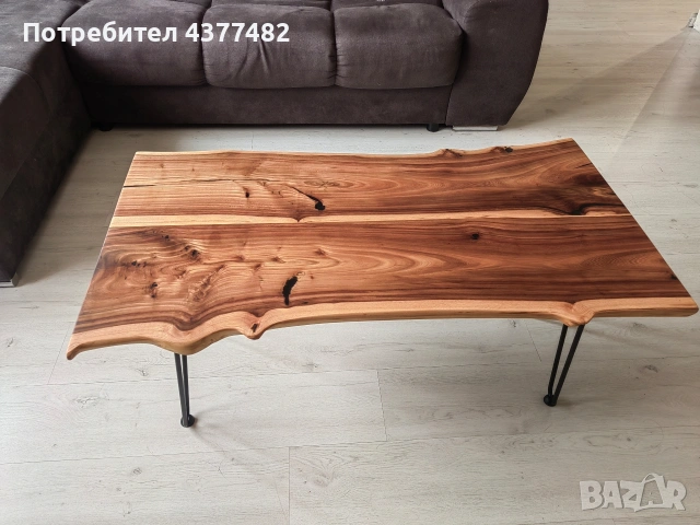 🛋️ Холна маса от масивно дърво и епоксидна смола , снимка 4 - Маси - 53879927