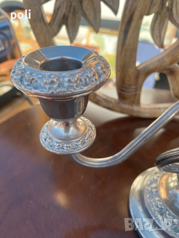 посребрен свещник , снимка 3 - Декорация за дома - 52257307