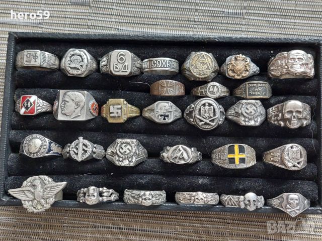 Колекция от военни сребърни пръстени/сребърен пръстен,сребро злато бронз/Моля Ви четете описанието!, снимка 2 - Антикварни и старинни предмети - 45586965