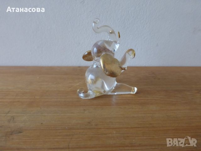 Миниатюрна стъклена фигура Слонче Слон, снимка 4 - Декорация за дома - 45349566