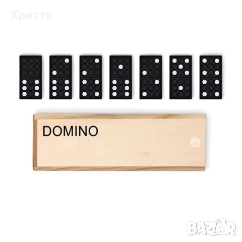 игра Домино в кутия от естествено дърво. Съдържа 28 броя плочки от MDF, снимка 6 - Образователни игри - 46248082