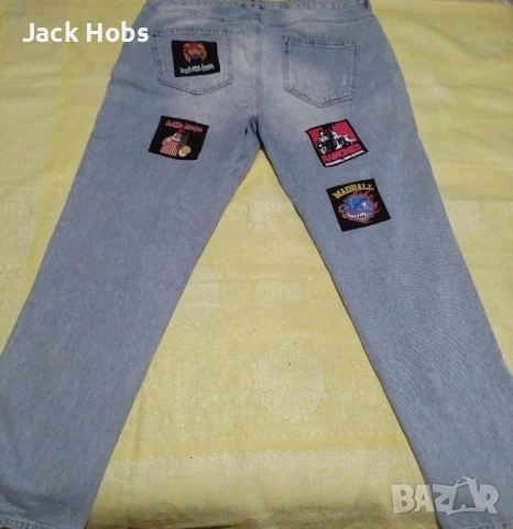Дамски дънки /накъсани с нашивки , снимка 4 - Дънки - 54142636