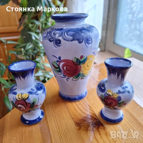 Португалски комплект от 3 вази-ръчна изработка