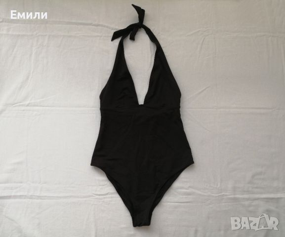 H&M цял дамски бански костюм в черен цвят р-р S (EU 38), снимка 1 - Бански костюми - 46797321