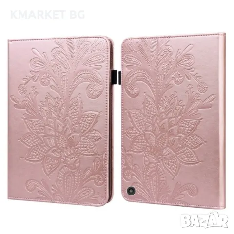 Amazon Kindle Fire HD 10 2021 / HD 10 Plus 2021 Flower Кожен Калъф и Протектор, снимка 11 - Калъфи, кейсове - 46977526