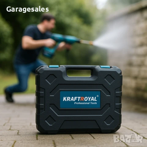 Комплект акумулаторна водоструйка с 2 батерии в куфар, снимка 3 - Парочистачки и Водоструйки - 51168648