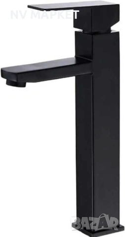 Стилен смесител за мивка за баня, неръждаема стомана, черен, снимка 4 - Смесители - 53837442