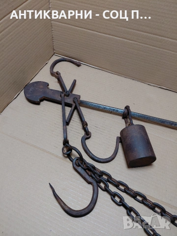 Соц Стар Български Животински Кантар До 75кг. НОМЕР 156., снимка 2 - Антикварни и старинни предмети - 54168559