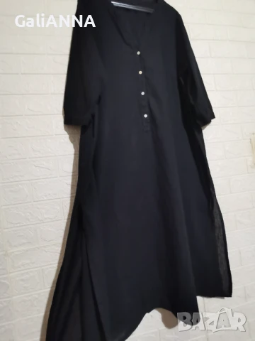 СТРАХОТНА РОКЛЯ ПАМУК И ЛЕН ZIZI 3XL-4XL, снимка 6 - Рокли - 51009900
