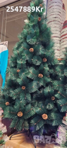 Елха естествено зелена с шишарки, снимка 3 - Декорация за дома - 52300694