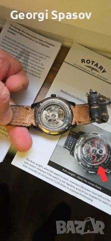 Мъжки механичен часавник Rotary swiss, снимка 2 - Мъжки - 54177472