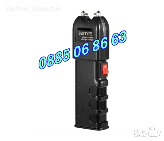 Много мощен електрошок 12000KV. Голям метален LED фенер с електрошок+калъф, снимка 3 - Екипировка - 50494298