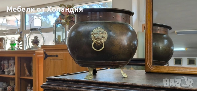 Кашпа от месинг, мед и бронз, снимка 3 - Саксии и кашпи - 54253794