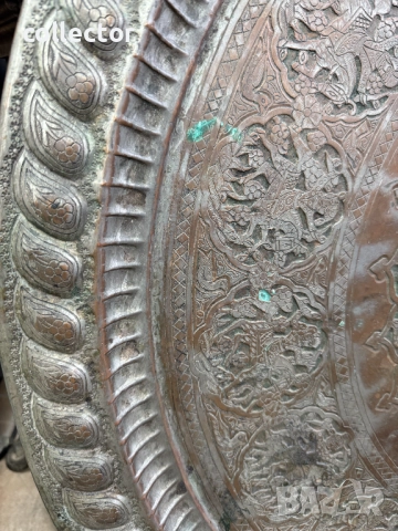 Огромна медна персийска / османска синия 19в. №7669, снимка 5 - Антикварни и старинни предмети - 52582352