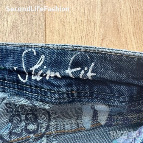 Desigual дамски слим тесни дънки размер 28, снимка 4 - Дънки - 53867999