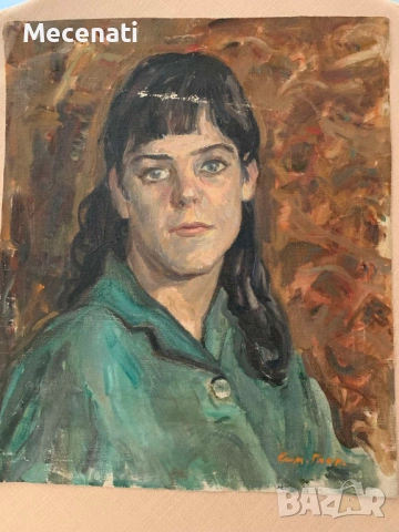 СИМЕОН ГЛОГИНКОВ (1919 - 1997) масло/платно портрет, снимка 3 - Картини - 53113503