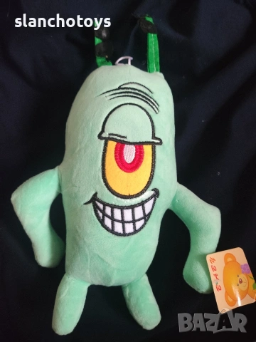 Среден спондж боб,с 3 Д нос,с бродерия,г-н Рак,Сепия и Планктон, снимка 7 - Плюшени играчки - 33232585