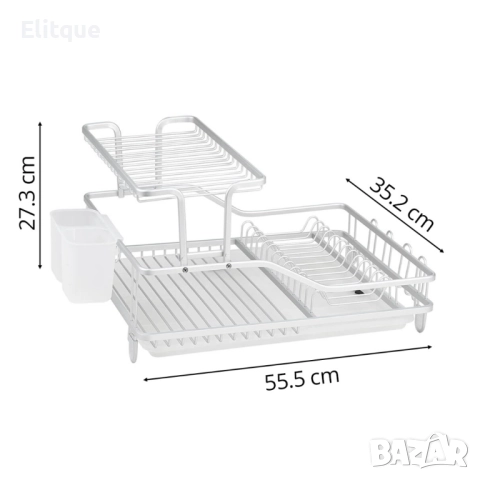 Сушилник за съдове с 2 нива и включена тава, снимка 4 - Други - 52853534