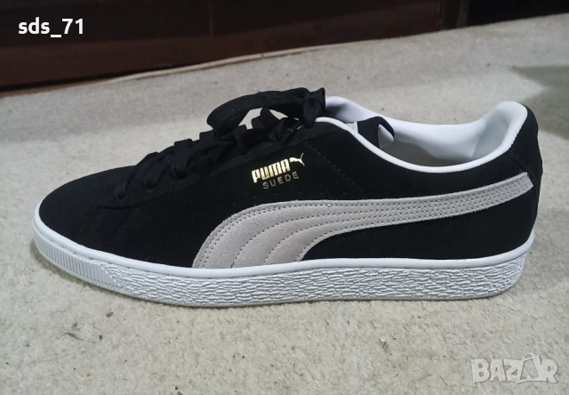 Нови мъжки спортни обувки Puma suede черни ,етественаж коса велур,вътре кожа N44 70 лв, снимка 3 - Спортни дрехи, екипи - 43545597