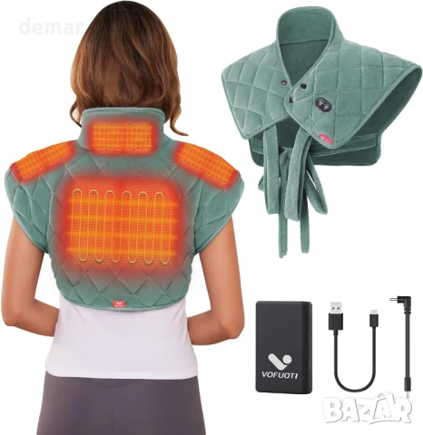 Безжична нагревателна подложка Vofuoti за врата и раменете, претеглена, 33,2x25,8x10,1 см; 1,14 кг