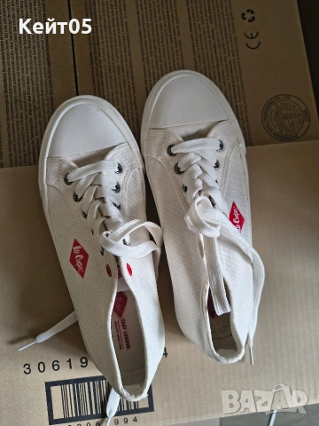 Дамски бели кецове -Lee Cooper 38 , снимка 3 - Маратонки - 53610389