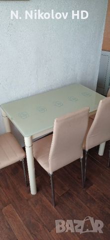 трапезна маса с 4 стола, снимка 2 - Маси - 45445996