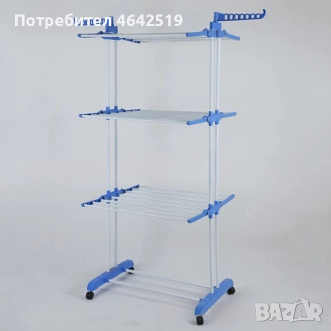 Сгъваем сушилник за дрехи на колелца – практична стойка за сушене на пране, снимка 6 - Други стоки за дома - 52379359