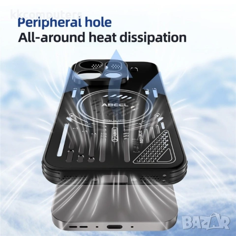 Магнитен Калъф ABEEL за Oppo Find X9 5G - Алуминиева сплав, PC+TPU, Охлаждащ, Вкл. Протектор - 5 Цвя, снимка 6 - Резервни части за телефони - 53412582