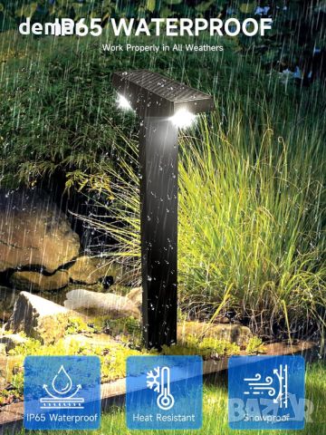 Moman 4 броя малки градински соларни лампи, водоустойчиви, студено бяло LED автоматично включване, снимка 4 - Соларни лампи - 46171142