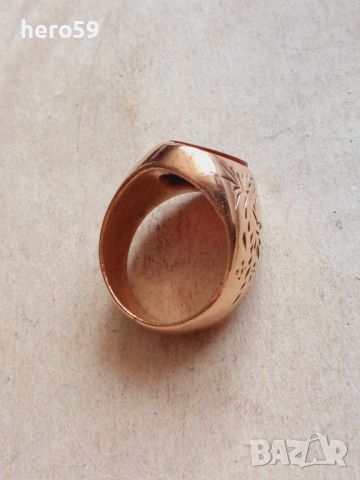 Много стар златен пръстен с карнеолова гема , снимка 14 - Пръстени - 45782643