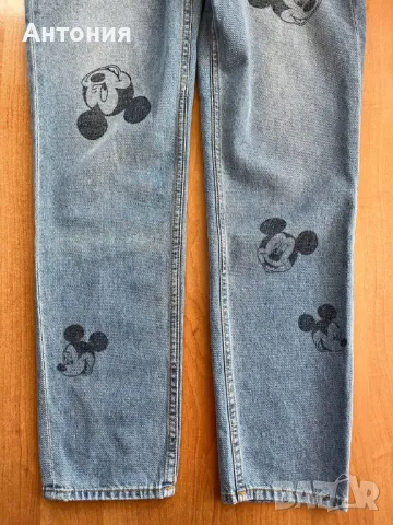 Дамски Дънки H&M с Mickey Mouse в Отлично Състояние, снимка 6 - Дънки - 47508908