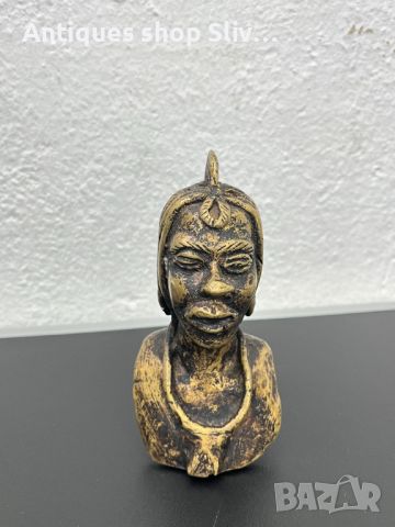Африканска бронзова скулптура. №5601, снимка 1 - Колекции - 46459638