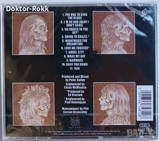 Motorhead --- 1916 CD (1991) - оригинален диск , снимка 2 - CD дискове - 39922990