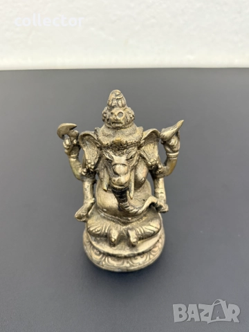 Фигура от "тибетско сребро" - Ганеша (Ganesha). №7735, снимка 6 - Колекции - 52803240