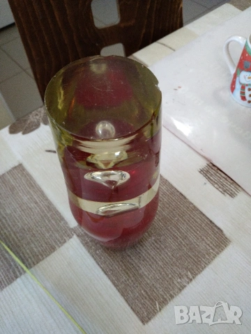 Ретро, чешка стъклена ваза., снимка 6 - Антикварни и старинни предмети - 53845809